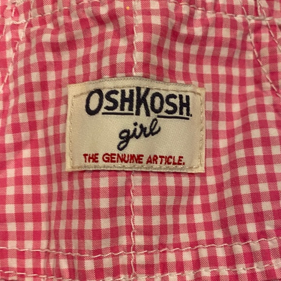 OshKosh B'gosh Pink Checkered Kids Skirt Overalls - Picture 2 of 6